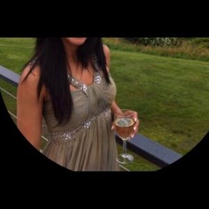 Long beaded green dress